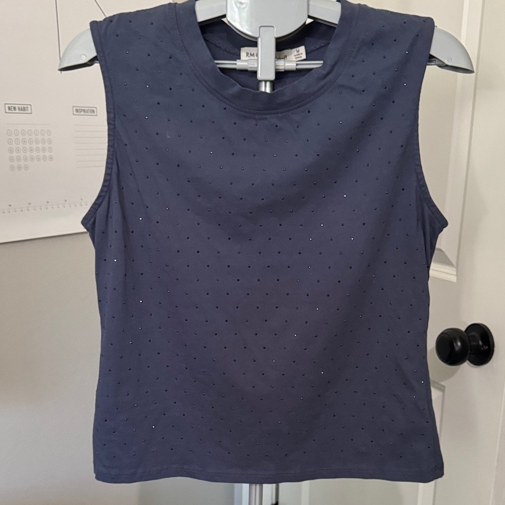 Rebecca Minkoff Navy Sleeveless Muscle Tee